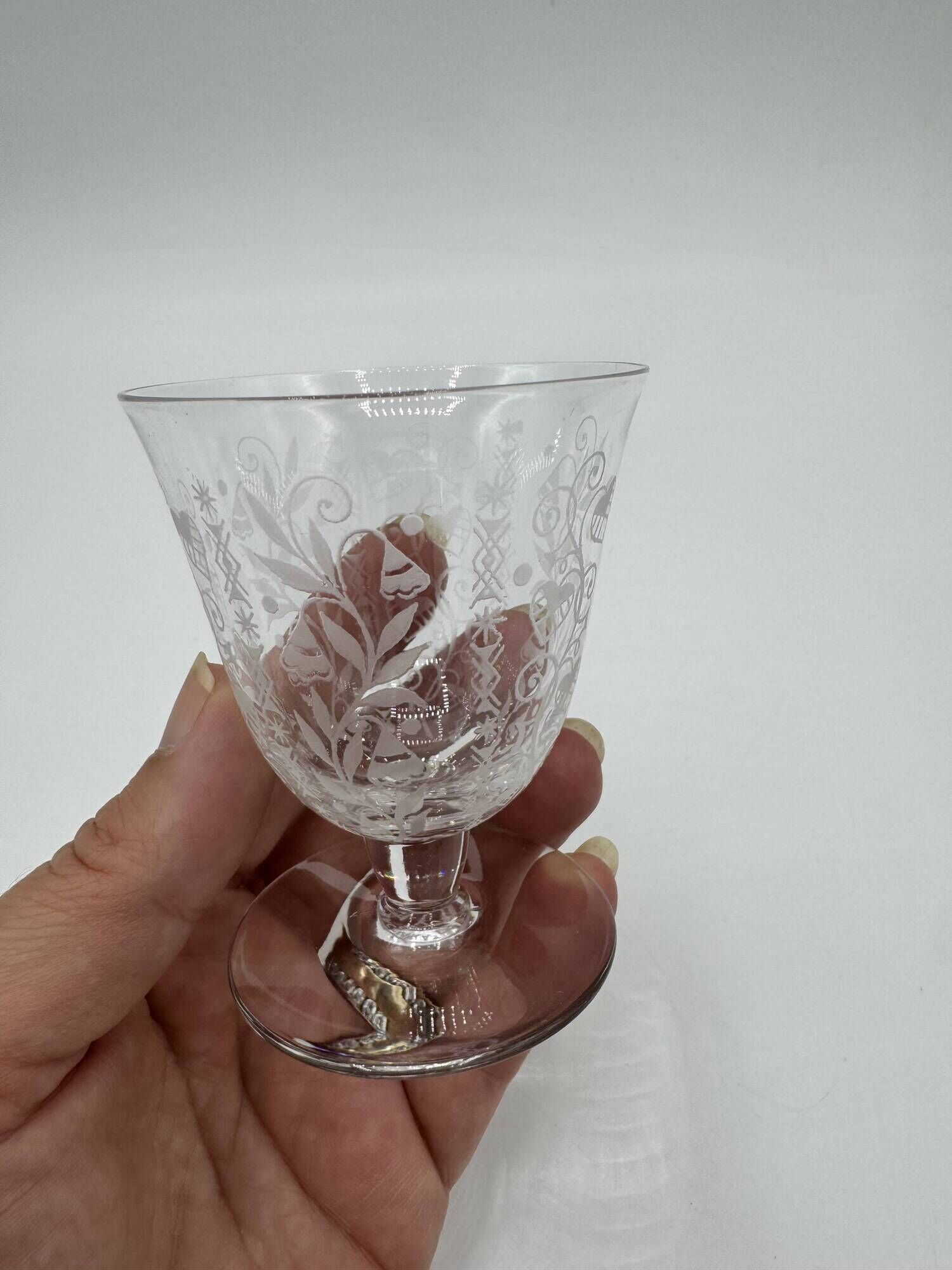 Set of 5 white wine glasses - Baccarat Crystal – Argentina model, 1940