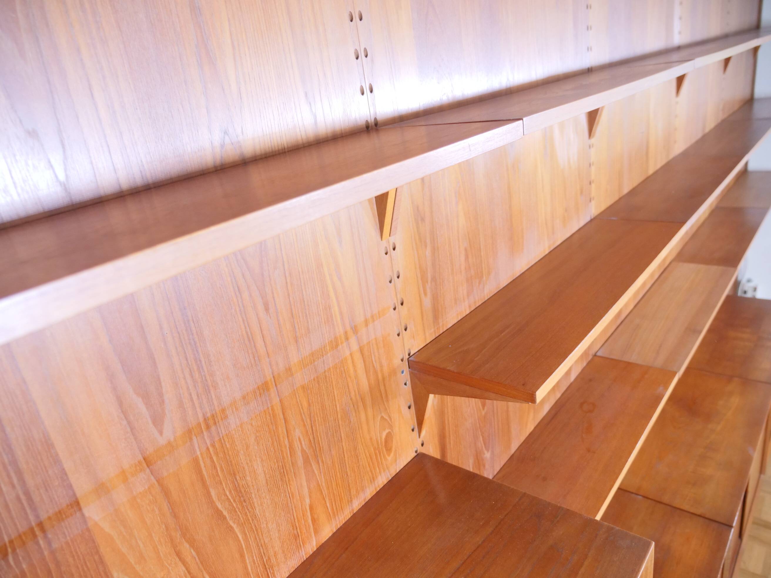 Modular teak shelving system by Poul Cadovius for Cado, 23 Set, 1960s