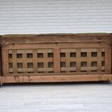 1950s, 3-seater Danish sofa, original condition, furniture velour, oak.