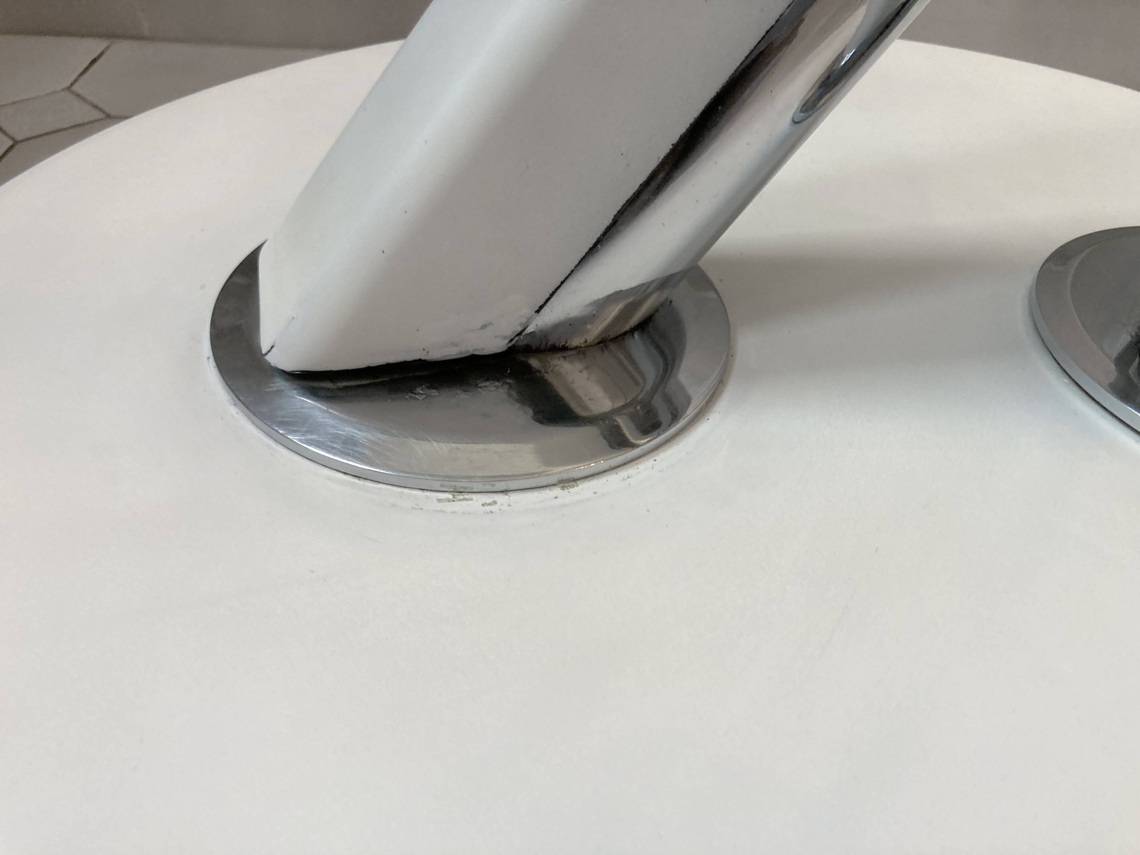 Vintage glass and chrome coffee table