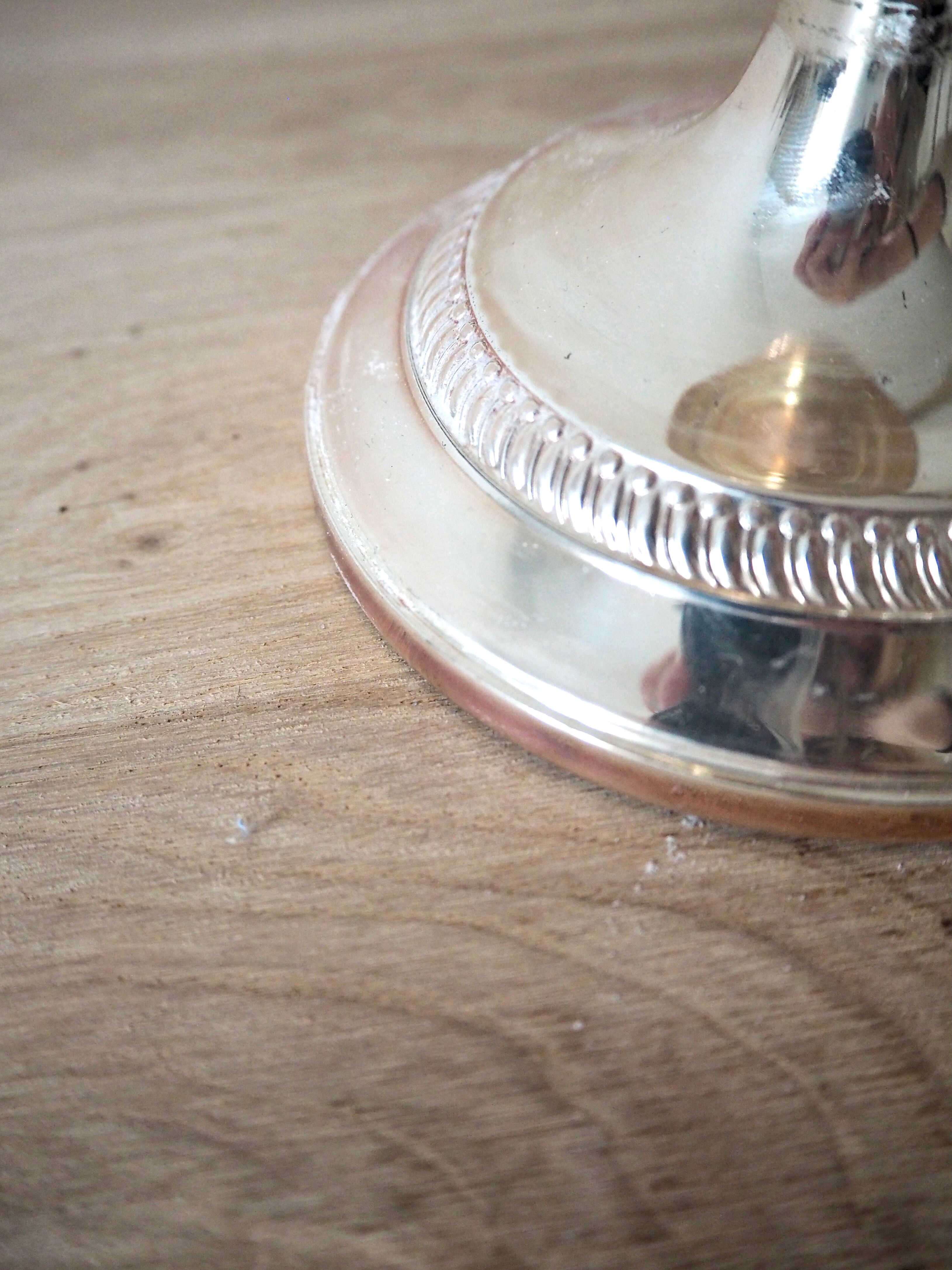 Silver candle holder