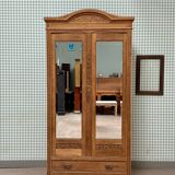 Art Deco oak wardrobe with mirrors (refurbished)