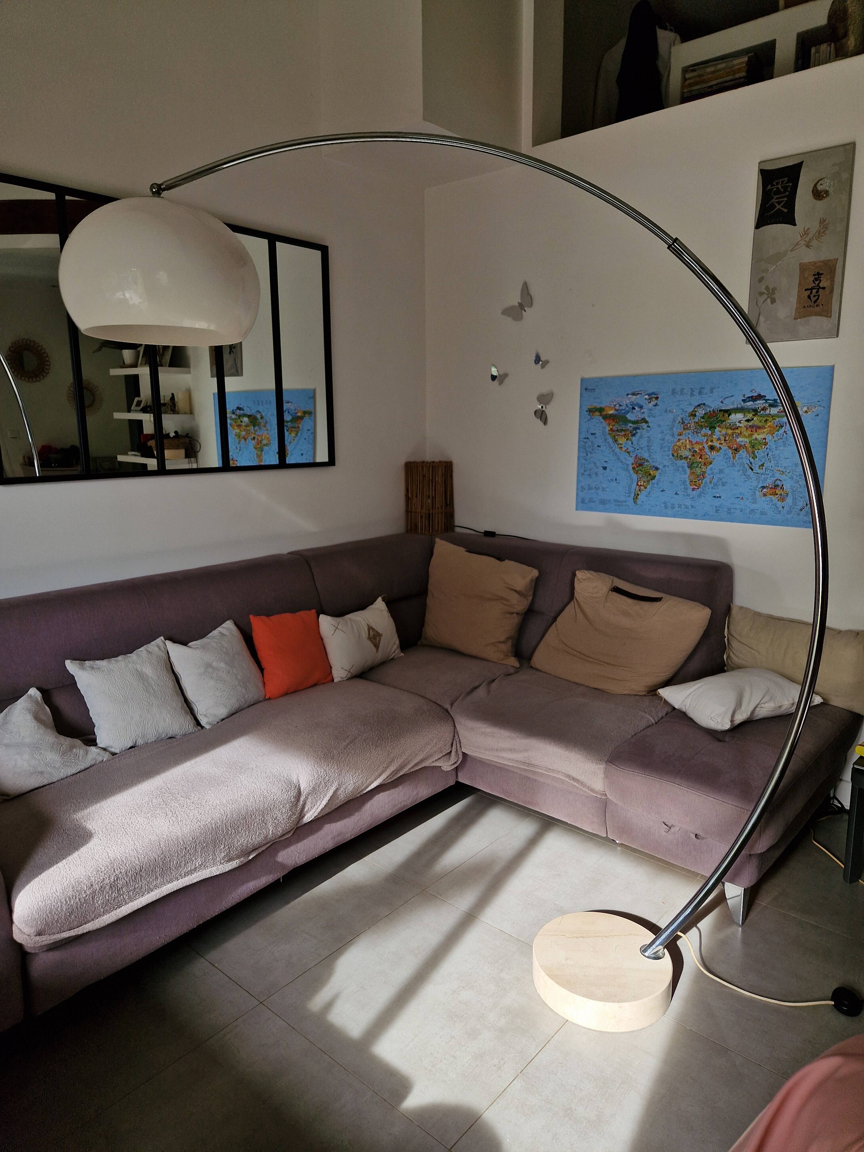 Lampe vintage Roche bobois arc année 70