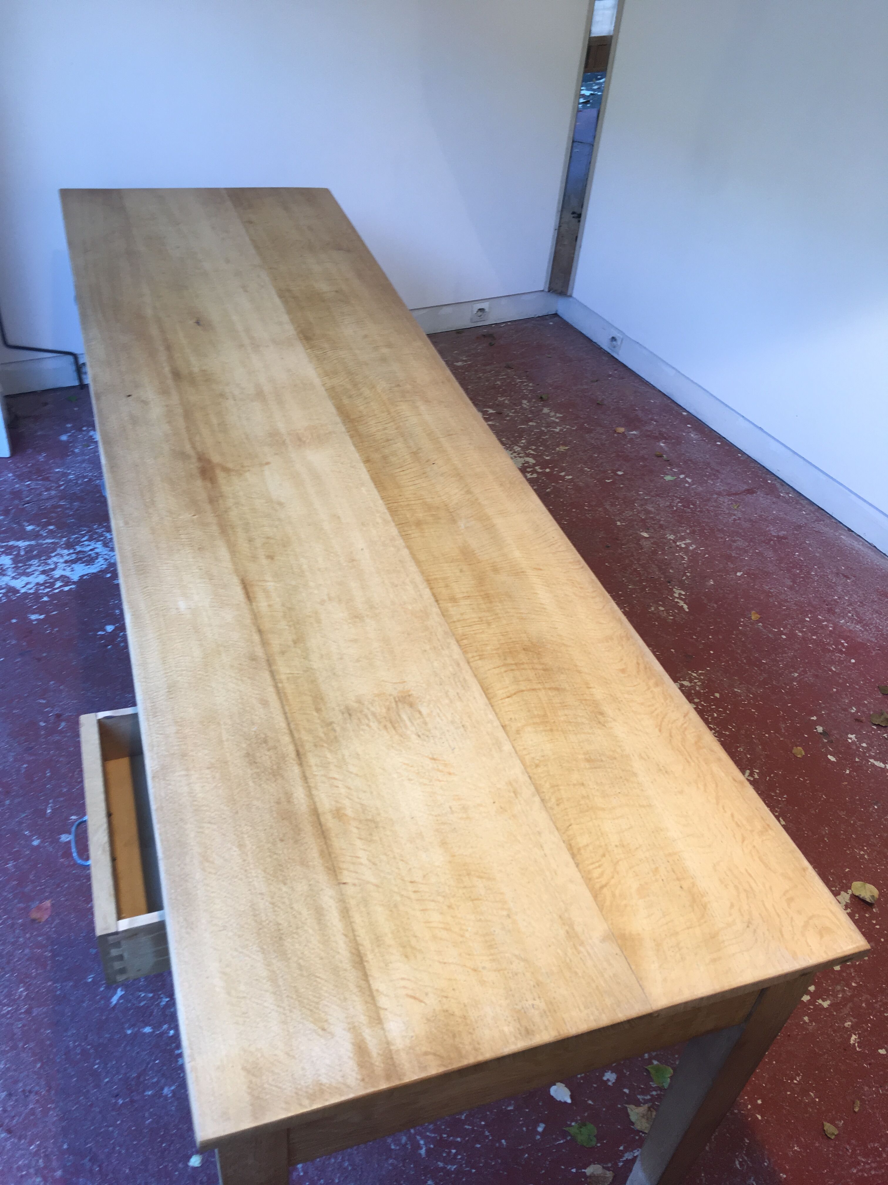 Farm table, 10 drawers