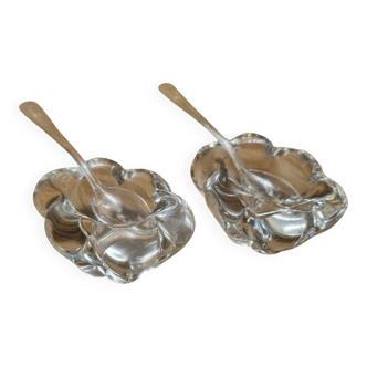 Crystal salt cellars Daum France