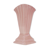 Vase vintage coquillage en céramique rose des années 50
