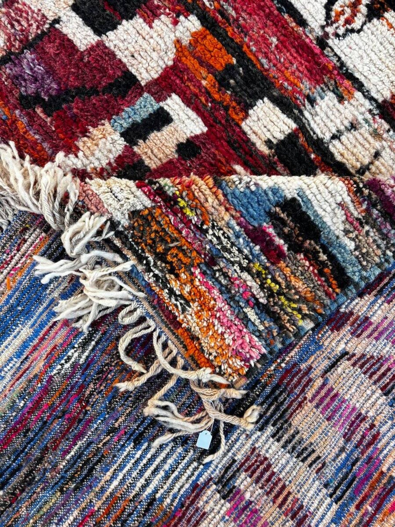 Multicoloured Moroccan Berber rug for the living room.