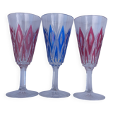 3 flûtes à champagne Arlequin verrerie Reims