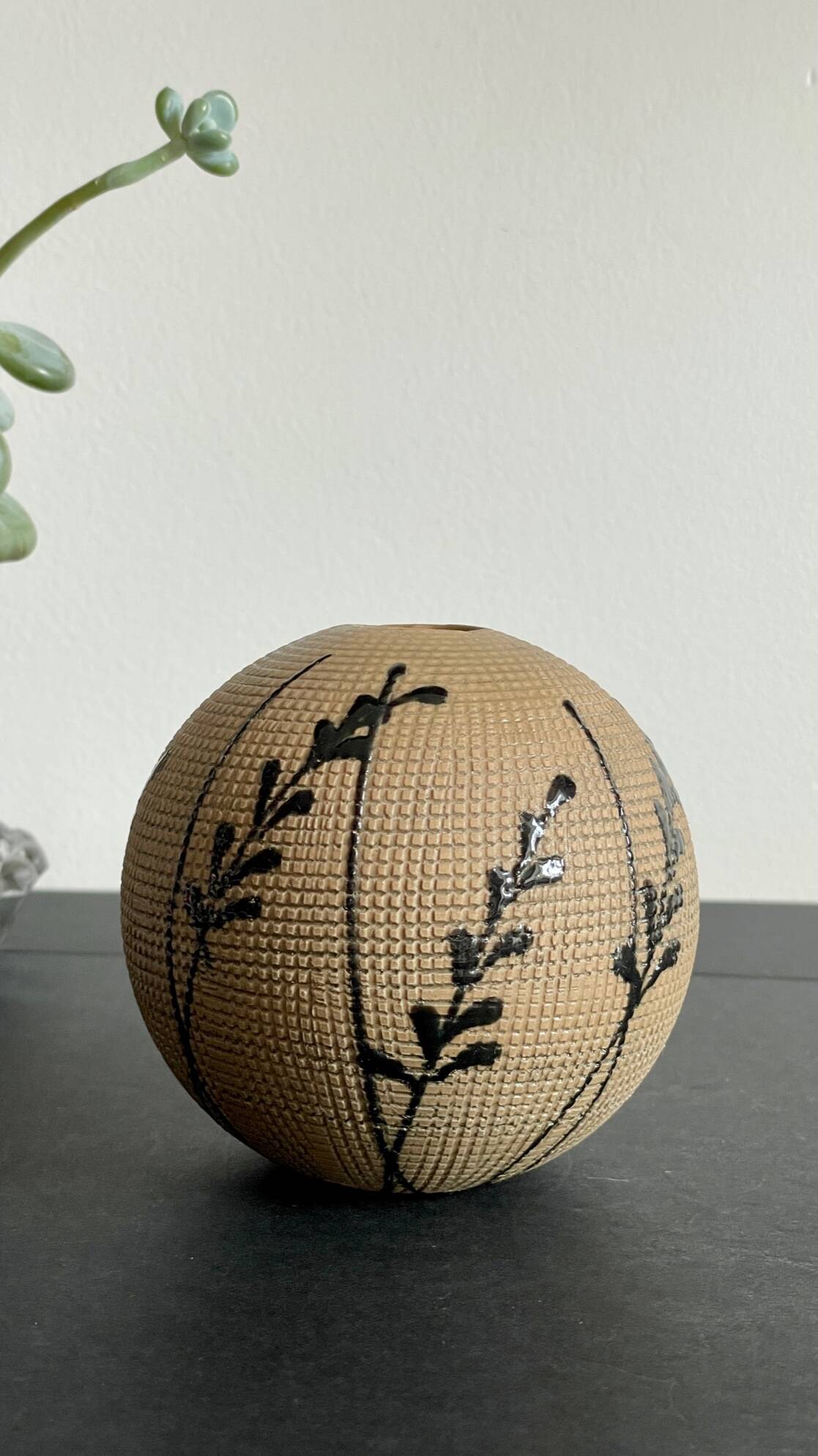 Vase artisanal inspiration japonaise grès vintage
