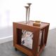 Teak LP kast op wielen, bijzettafel, nachtkastje, kast 2