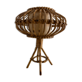 Rattan lamp in the shape of an ellipse Louis Sognot 1950