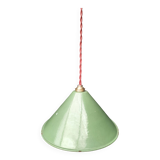 Enameled sheet metal cone pendant light