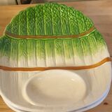 Asparagus barbotine service, 1 dish 6 plates