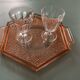 Art Deco pink glass plateau