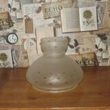 French Vintage White Opaque Glass Lantern Style Patterned Replacement Shade