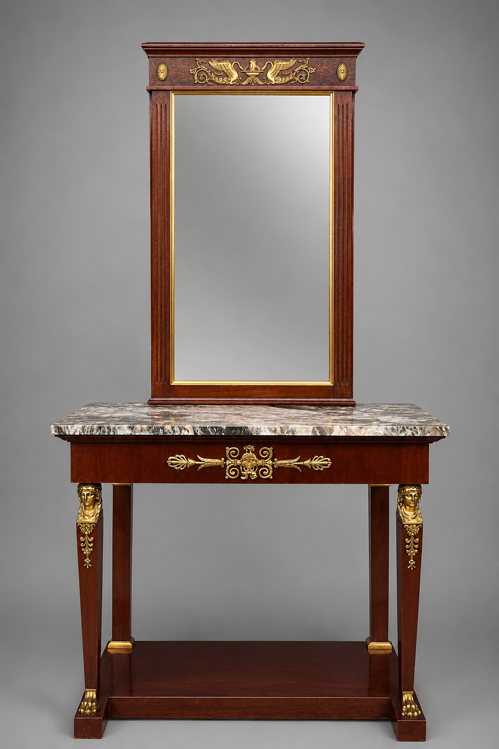 Console and mirror set in Empire style.