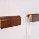 Pair of Scandinavian wall lamps in wood and brass 1960