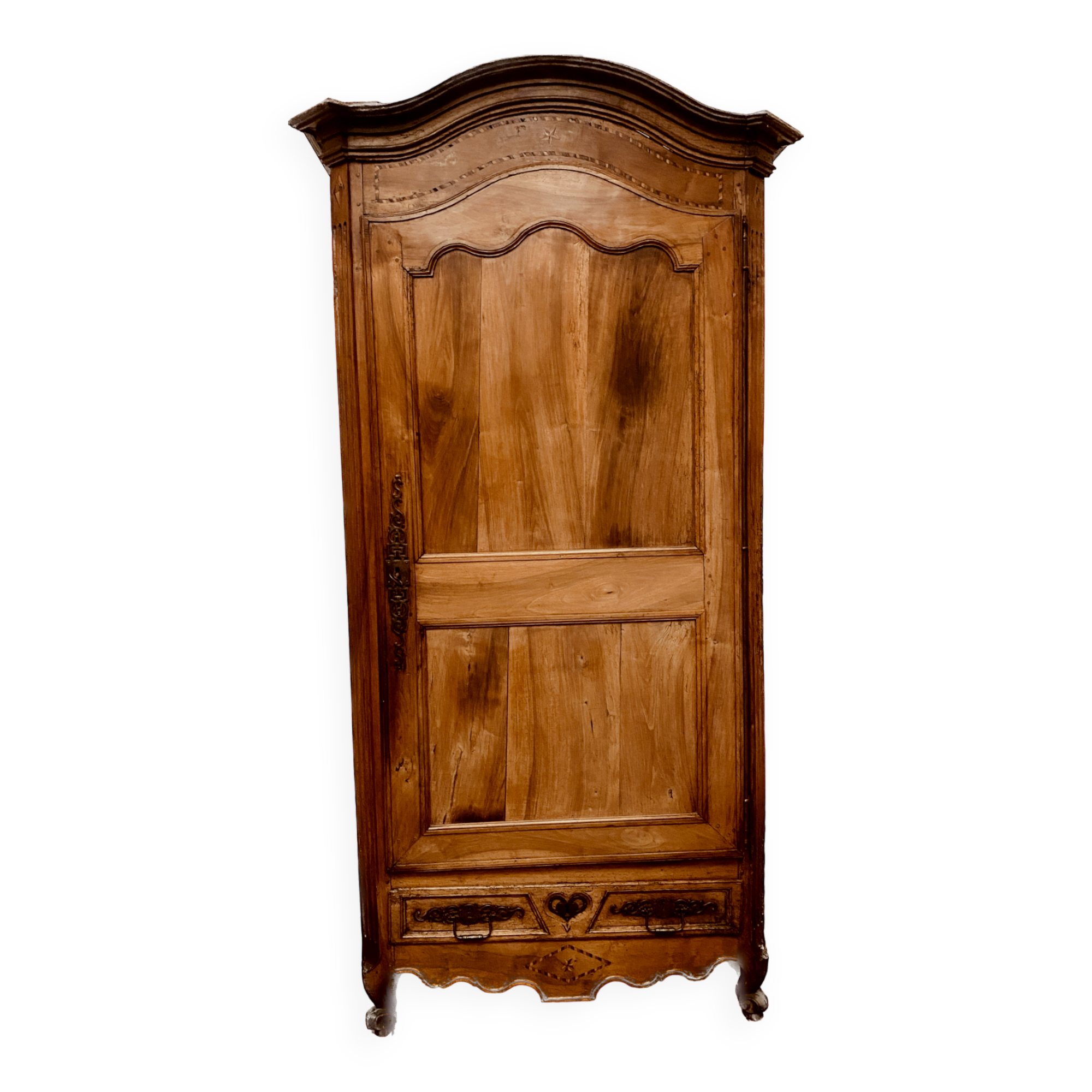 Louis XV style gendarme hat bonnet in 19th century cherry wood