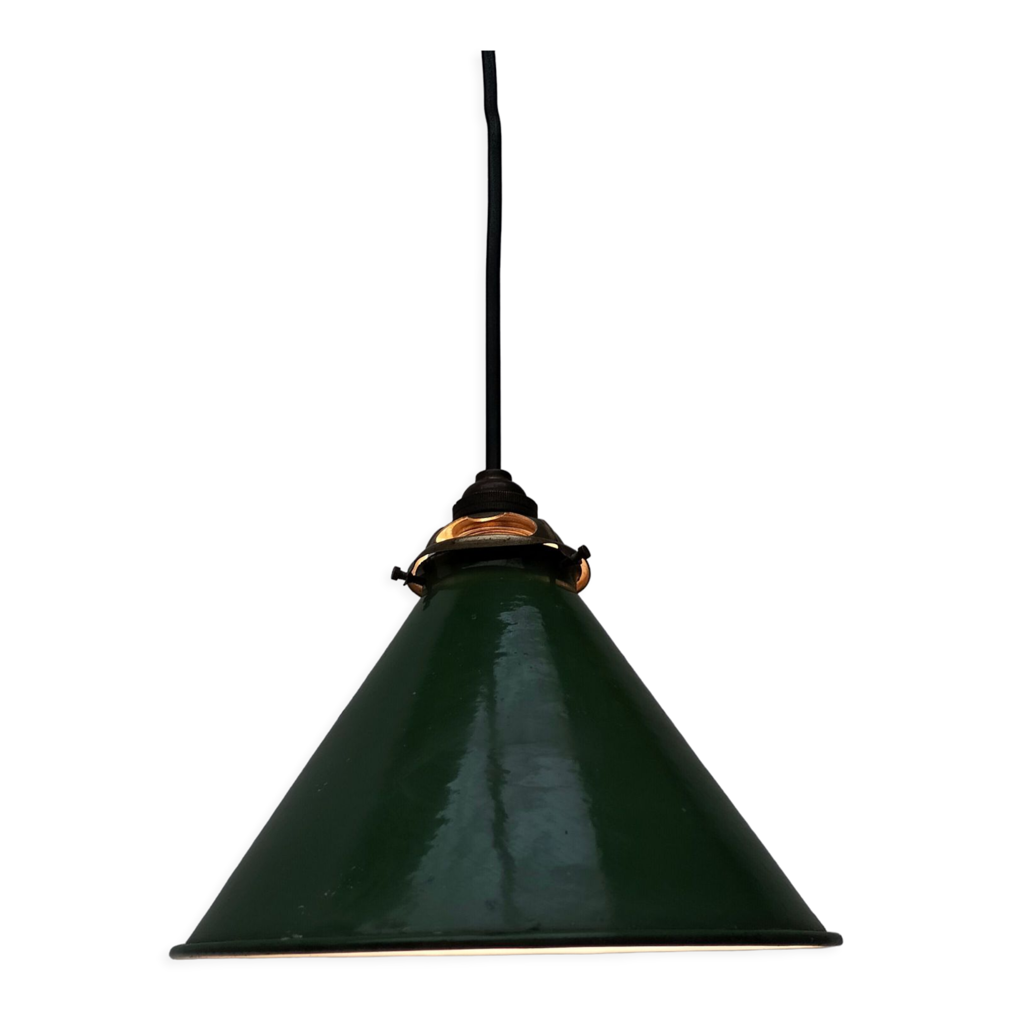 Old enamelled sheet metal lamp