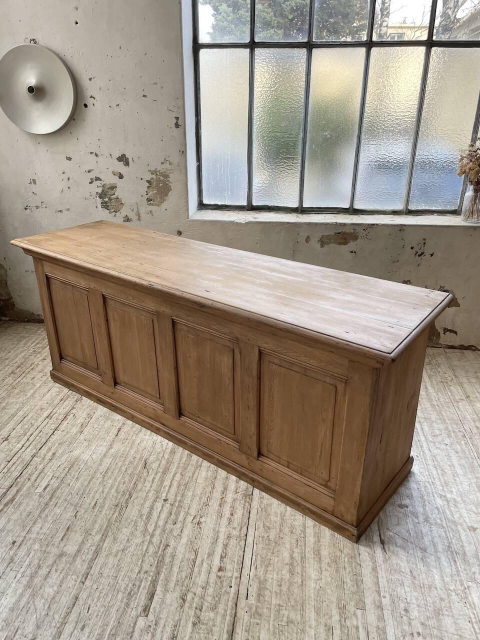 2m pine counter or central island with storage
