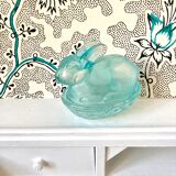 Rabbit-shaped molded glass candy box