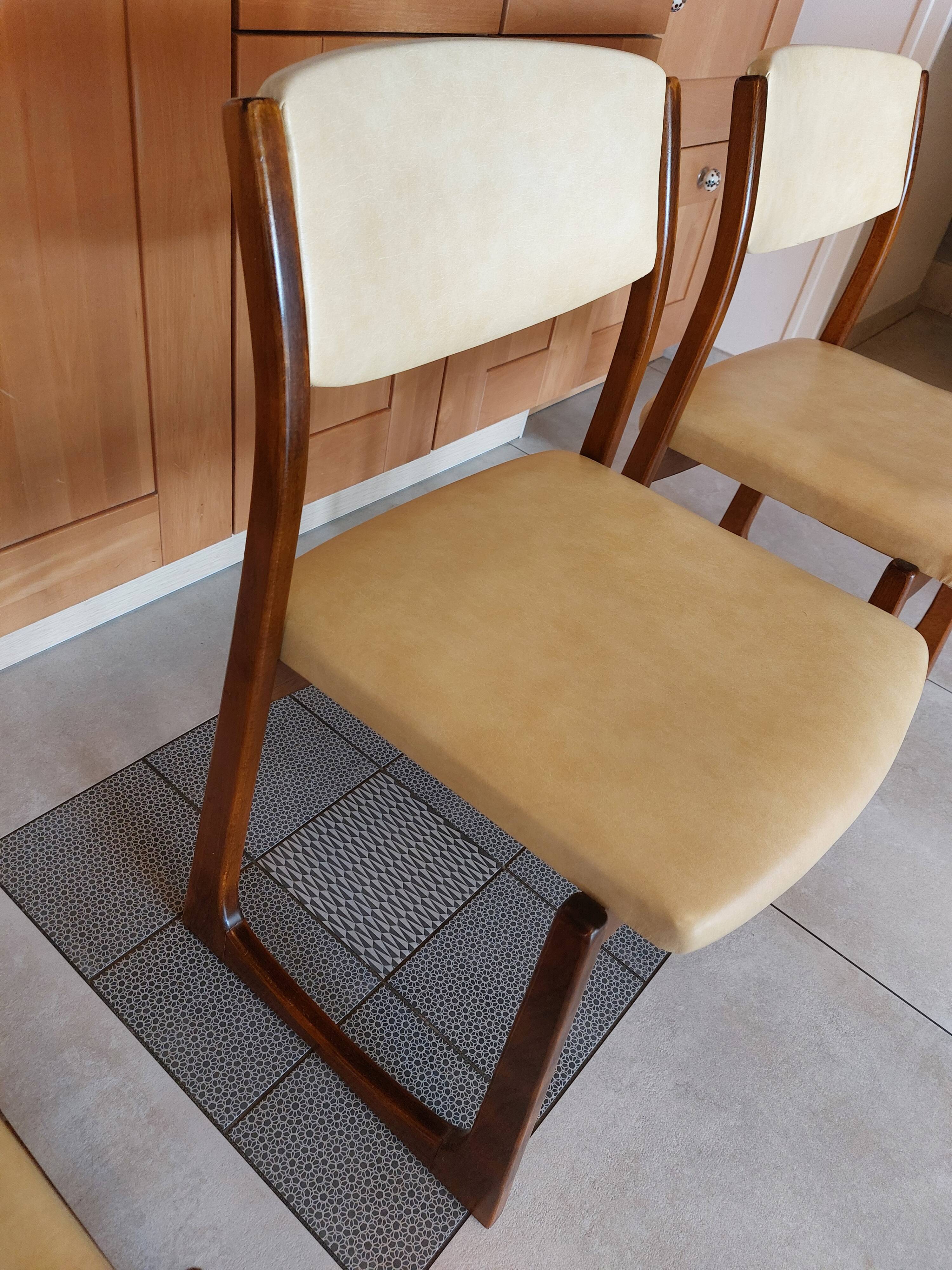 4 sled chairs, vintage