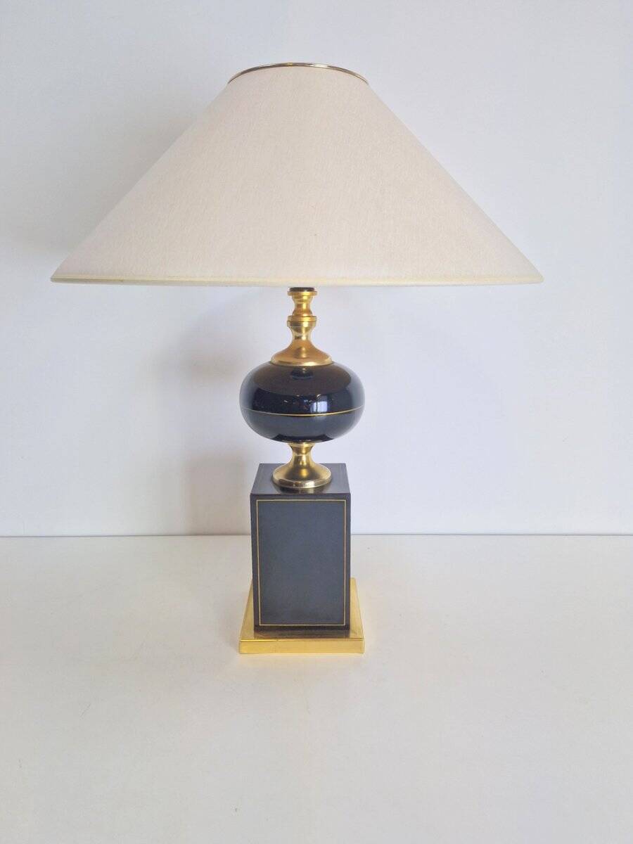 Vintage Regency Brass Table Lamp from Le Dauphin, 1970s