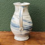 Water jug, signed, blue and white scrolls