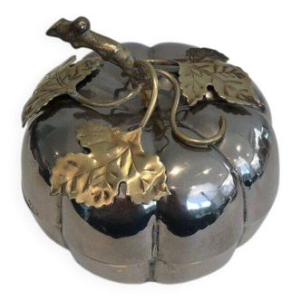 Silver-plated and brass pumpkin ice bucket