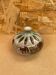 Ancien vase soliflore en céramique émaillé brun décor feuilles vintage