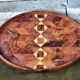 Geometric patterned wooden tray