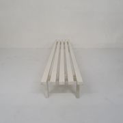White metal slat bench, The Netherlands 1950's