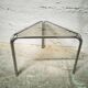 Vintage side table in metal and smoked glass