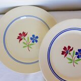 Set de 4 assiettes plates vintage de la manufacture de K&G Luneville modèle Mat 210133