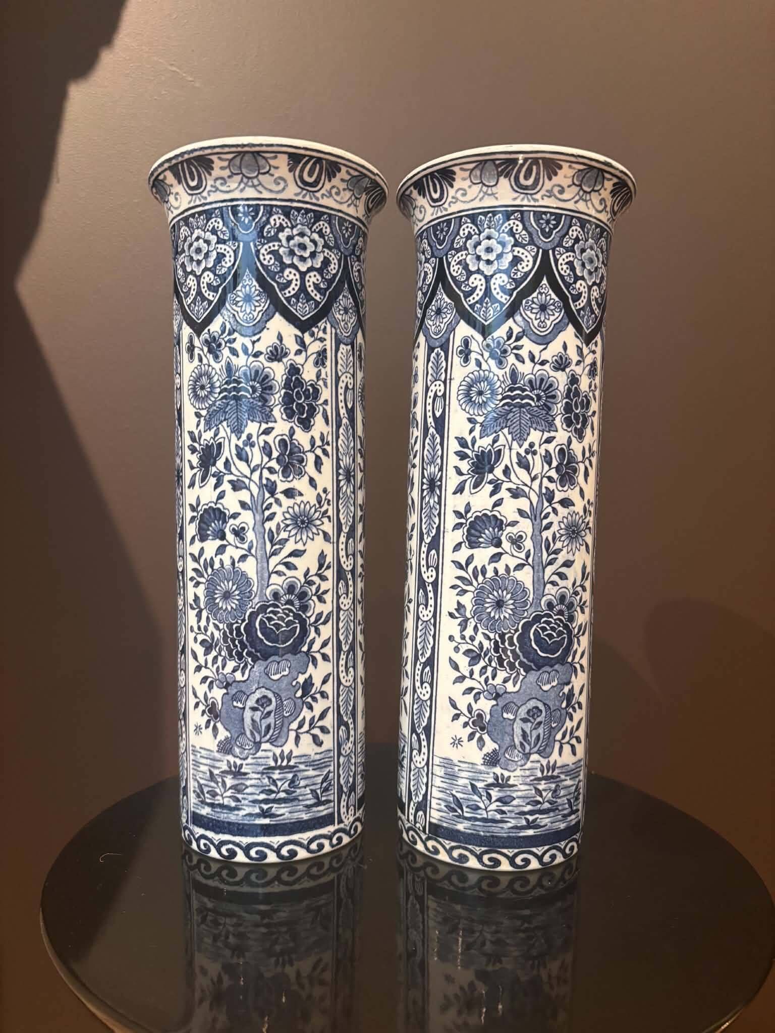 Pair of Delft vases