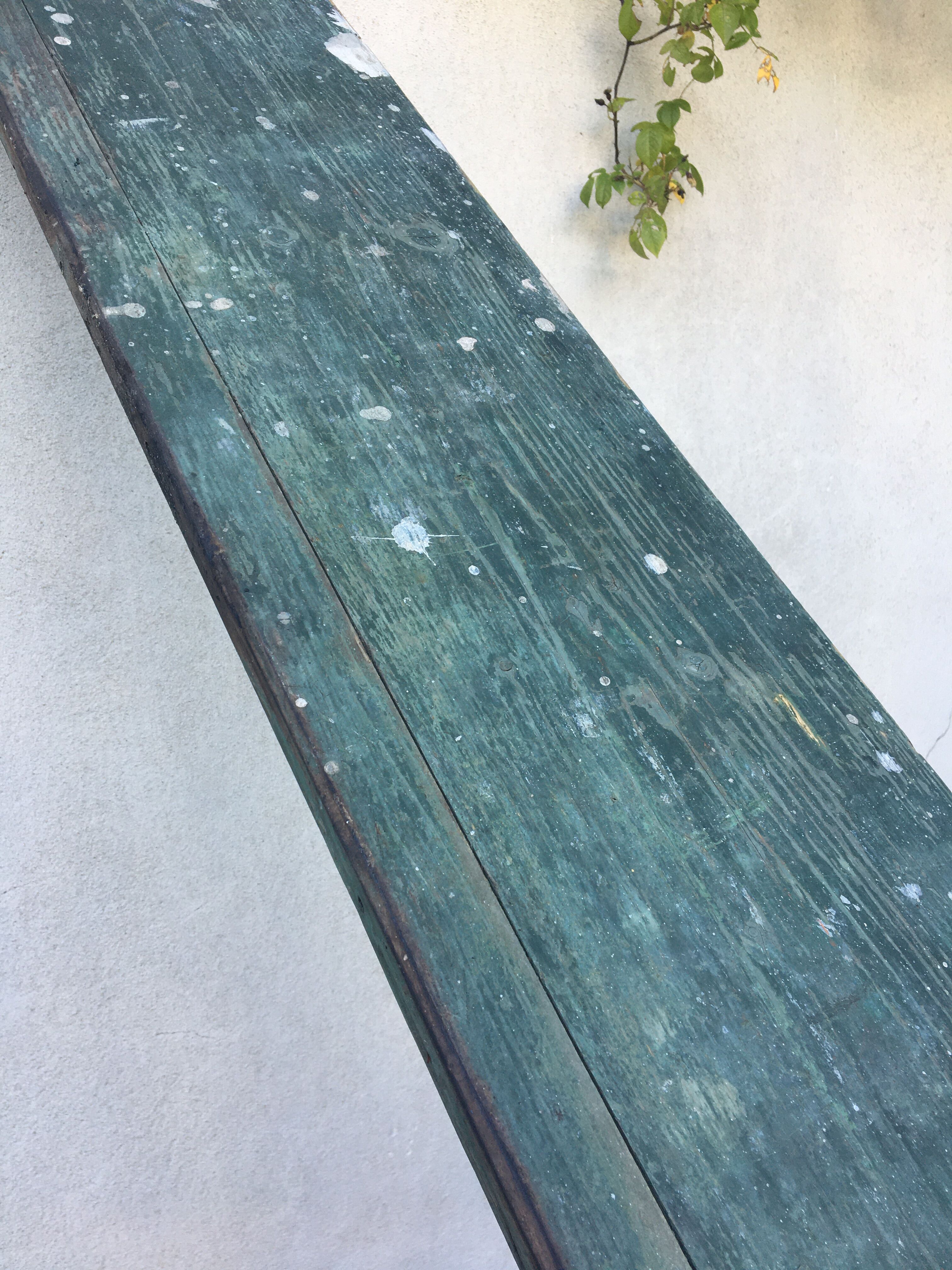 Wooden trestle bench