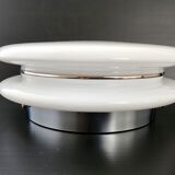 Vintage ceiling lamp 1970 space age glass & chrome