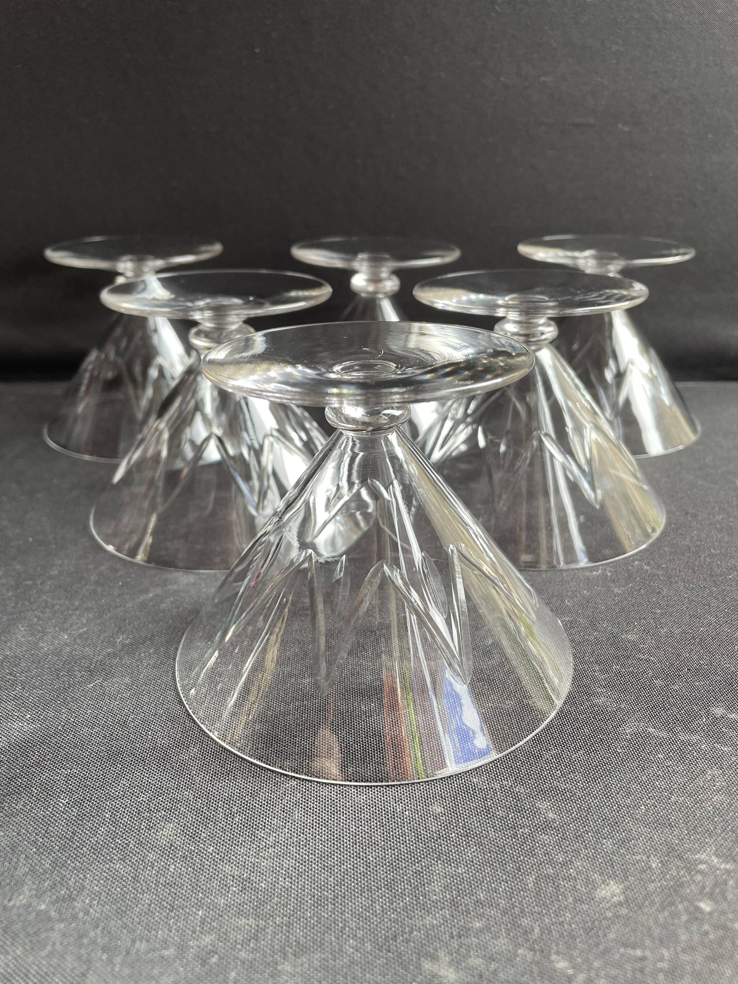 6 Champagne glasses – Saint Louis Bossuet service size 10406