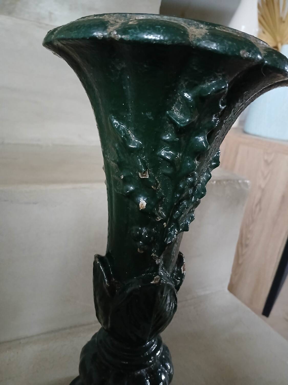 Antique cast iron vase