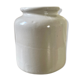 Vintage white enamelled stoneware pot