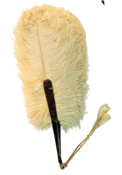 Large EVENTAIL in ostrich feather and scaled frame, nineteenth