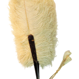 Large EVENTAIL in ostrich feather and scaled frame, nineteenth