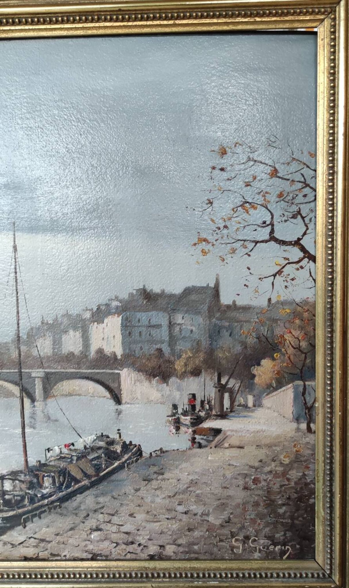 Old Oil Painting Notre Dame/Paris/Guérin Gabriel/19th Century