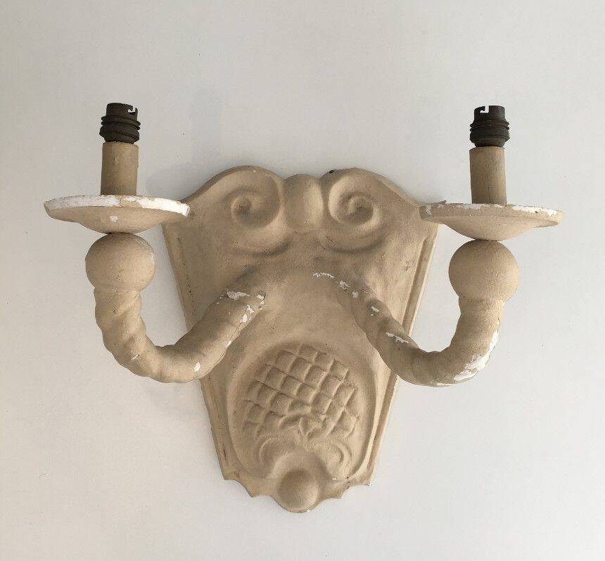Pair of plaster wall lights