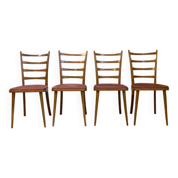 Ensemble de 4 chaises vintages style scandinave