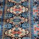 Long Persian Wool Runner Rug Burgundy Blue 70x240cm