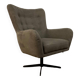 Swivel armchair in velvet fabric and metal
