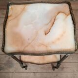 Bronze and onyx side table