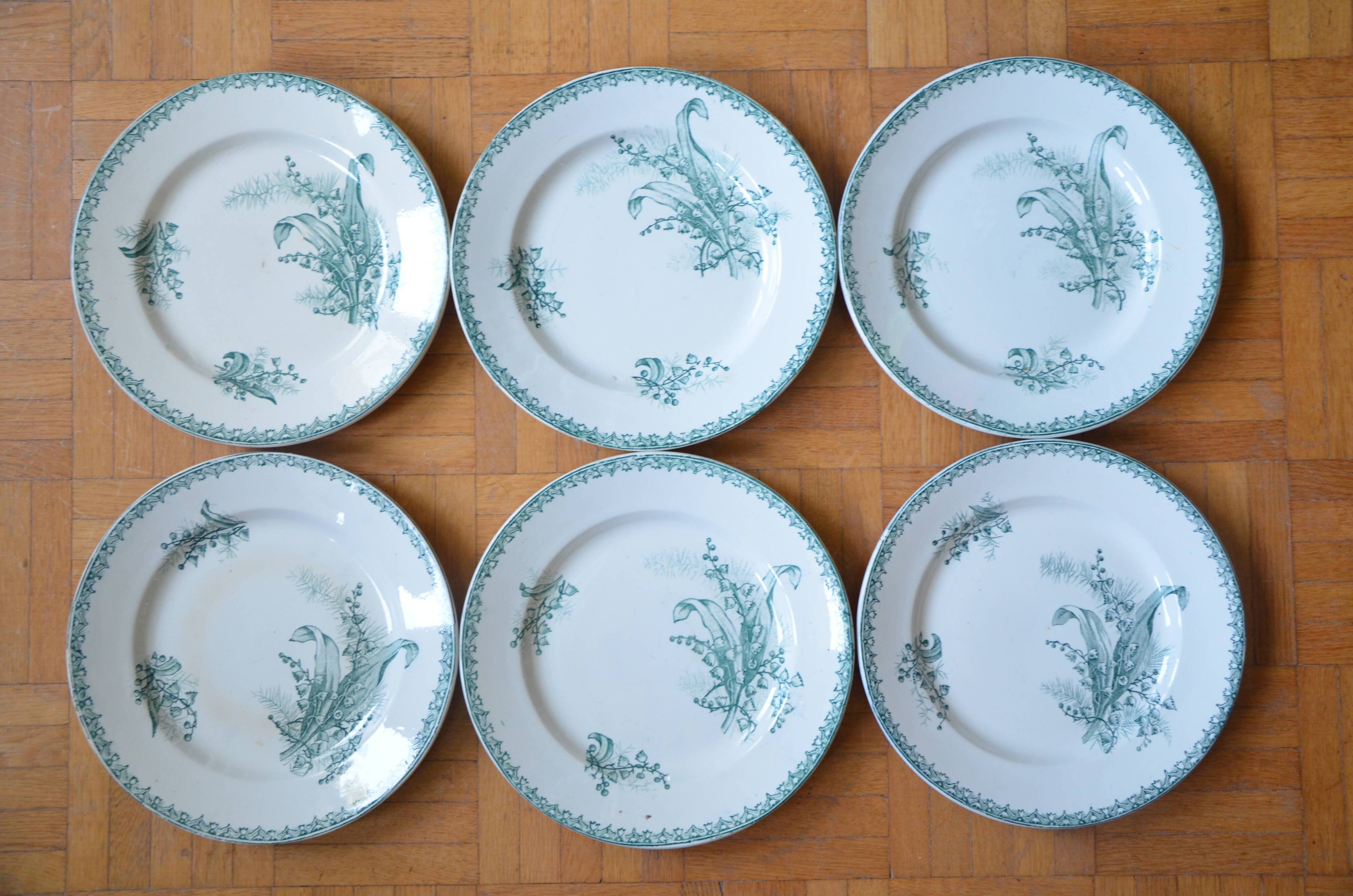 Lot of 6 plates L'Amanidnoise, Muguet collection