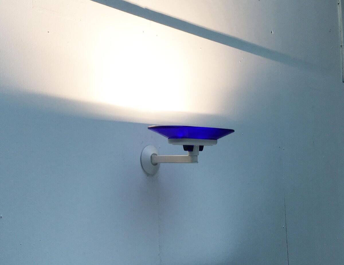 White vintage wall sconces Jill by Perry King, S. Miranda, G. Arnaldi for Arteluce, set of 2.